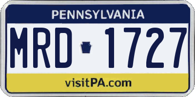PA license plate MRD1727