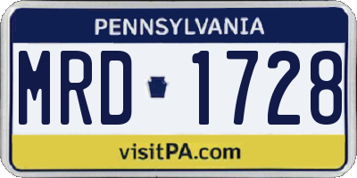 PA license plate MRD1728