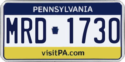 PA license plate MRD1730