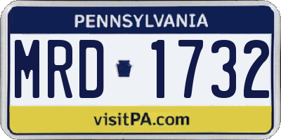 PA license plate MRD1732