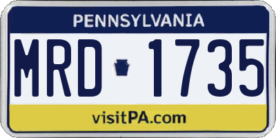 PA license plate MRD1735