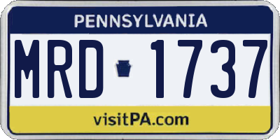 PA license plate MRD1737