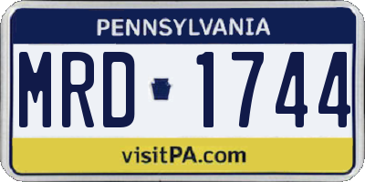 PA license plate MRD1744