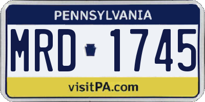 PA license plate MRD1745