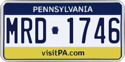 PA license plate MRD1746