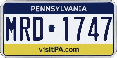 PA license plate MRD1747