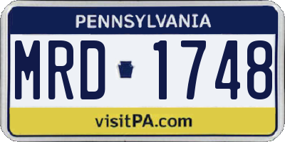 PA license plate MRD1748