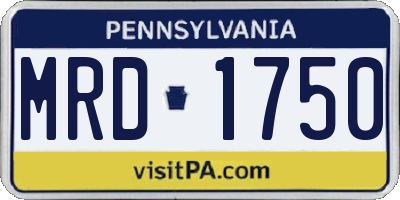 PA license plate MRD1750