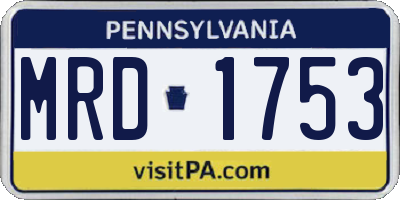 PA license plate MRD1753