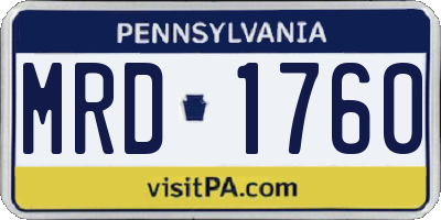 PA license plate MRD1760
