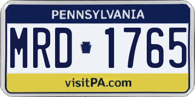 PA license plate MRD1765
