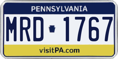 PA license plate MRD1767