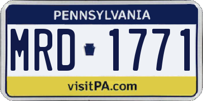 PA license plate MRD1771