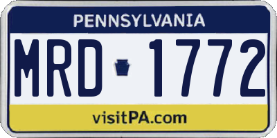 PA license plate MRD1772