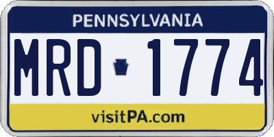 PA license plate MRD1774