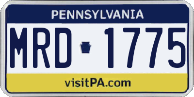 PA license plate MRD1775