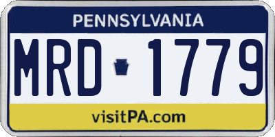 PA license plate MRD1779