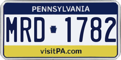 PA license plate MRD1782