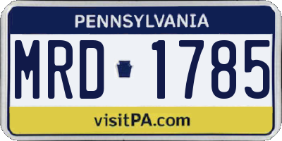 PA license plate MRD1785