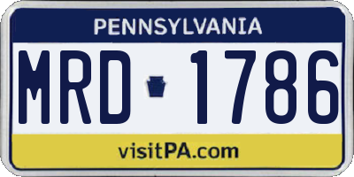 PA license plate MRD1786