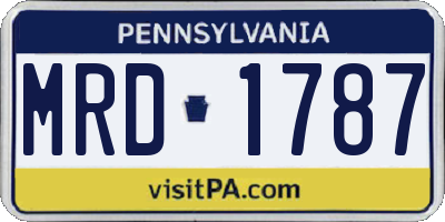 PA license plate MRD1787