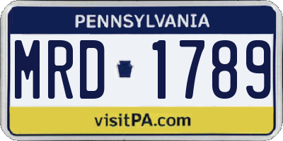 PA license plate MRD1789