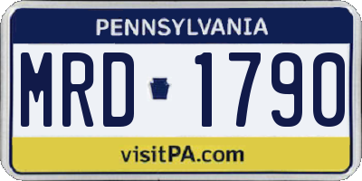 PA license plate MRD1790