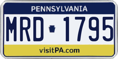 PA license plate MRD1795