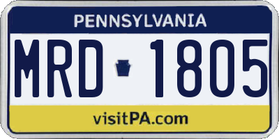 PA license plate MRD1805