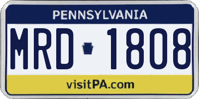 PA license plate MRD1808