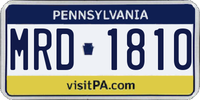 PA license plate MRD1810