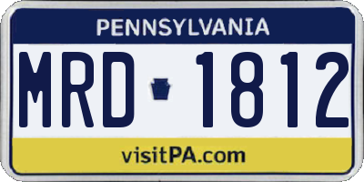 PA license plate MRD1812