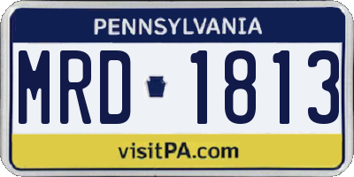 PA license plate MRD1813