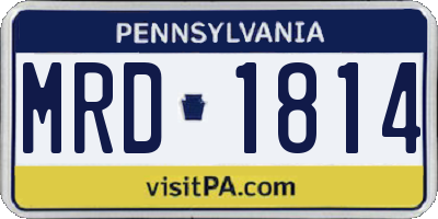 PA license plate MRD1814