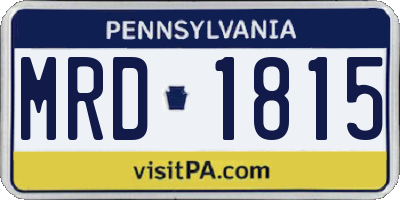 PA license plate MRD1815