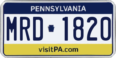 PA license plate MRD1820