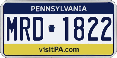 PA license plate MRD1822