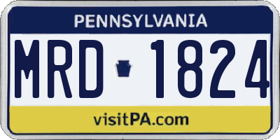 PA license plate MRD1824