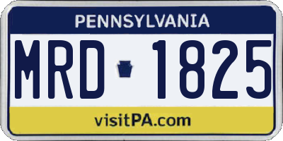 PA license plate MRD1825