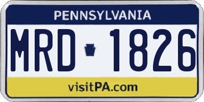 PA license plate MRD1826