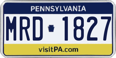 PA license plate MRD1827