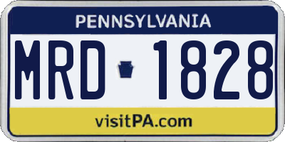 PA license plate MRD1828