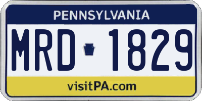 PA license plate MRD1829