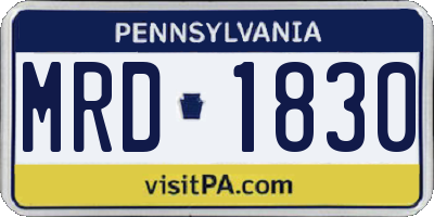 PA license plate MRD1830