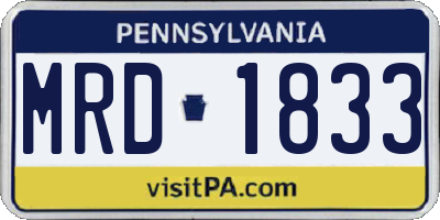 PA license plate MRD1833