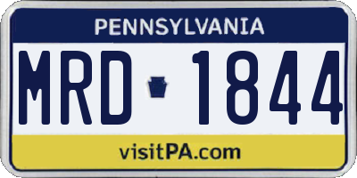 PA license plate MRD1844