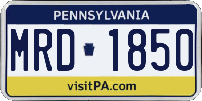PA license plate MRD1850