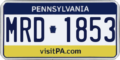 PA license plate MRD1853