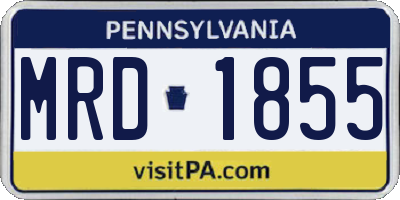 PA license plate MRD1855