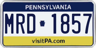 PA license plate MRD1857
